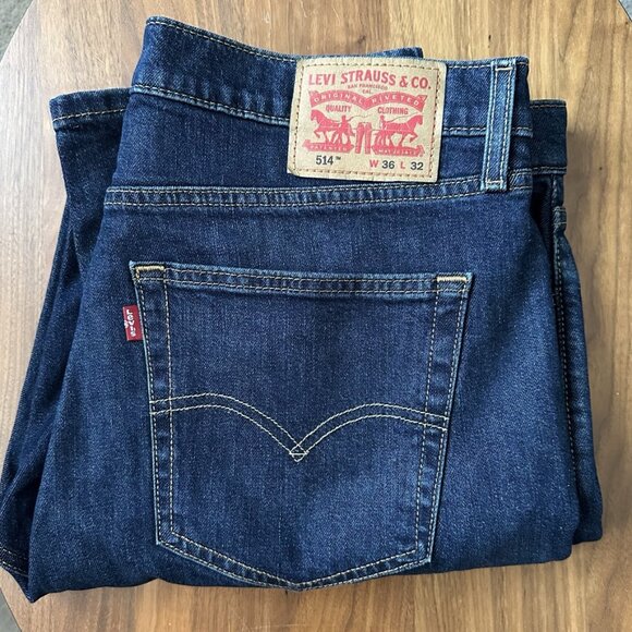 Leviโs โข 514 Straight Fit Jeans โข Size 36x32 โข Cleaner Medium Wash โ Stretch - Picture 9 of 10